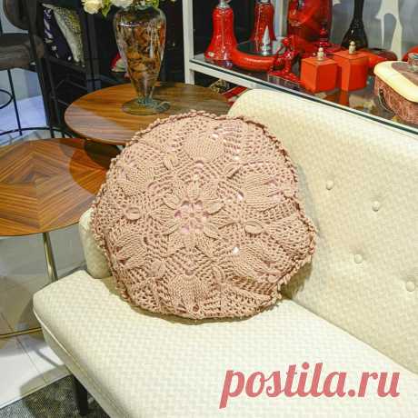 Круглая подушка крючком. Схема – Paradosik Handmade - вязание для начинающих и профессионалов