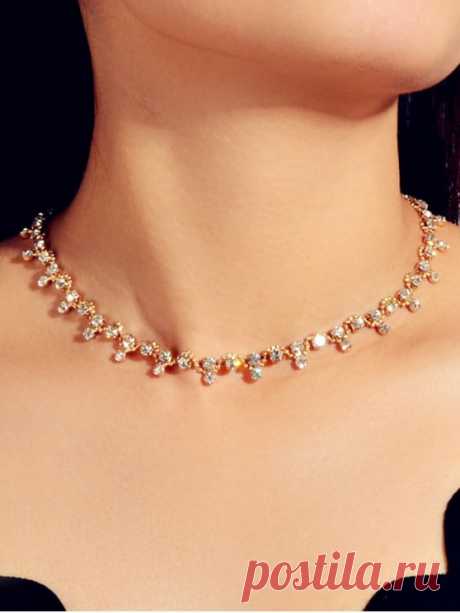 Wedding Alloy Rhinestone Necklace   GOLD [41% OFF] [HOT] 2020 Wedding Alloy Rhinestone Necklace In GOLD | ZAFUL    Gender: For Women Material: Rhinestone Metal Type: Alloy Style: Trendy Shape/Pattern: Geometric Length: 48.5CM Weight: 0.0420kg Package: 1 x Collarlace