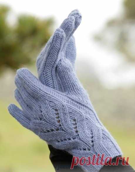 Теплые перчатки спицами с узором, схема и описание | Вязана.ru