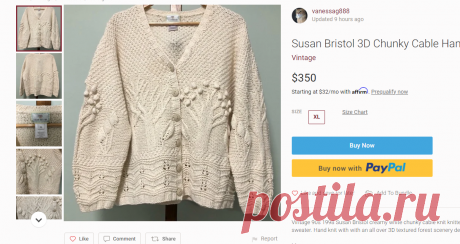 Vintage | Sweaters | Susan Bristol 3d Chunky Cable Hand Knit Cardigan | Poshmark