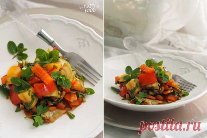 HAPPYFOOD - Теплый овощной салат с бальзамиком (готовлю с помощью сковороды-вок iCook TM)