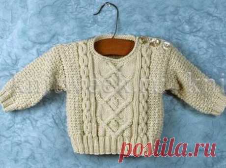 Детский свитер с аранами на knitweek.ru