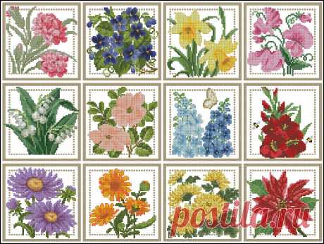 Цветочный календарь --  вышиваем крестиком круглый год Есть много вариантов цветочных календарей. Я представлю вам еще один с подробными схемами вышивки крестом.







































Думаю, такой необычный цветочный календарь способен ст…