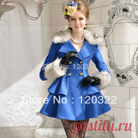 jacket pattern Picture - More Detailed Picture about DABUWAWA Authentic New Fashion 2014 Autumn and Winter Thick Double Breasted Fur Collar Slim Blue Long Wool Coat Jacket Women Picture in Wool &amp; Blends from PINK DOLL Trade Co.,Ltd | Aliexpress.com | Alibaba Group