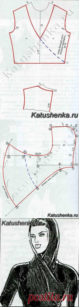 Воротник хомут или капюшон с драпировкой? Два в одном! Выкройка прилагаетсяКатюшенька Ру — мир шитья | Катюшенька Ру - мир шитья