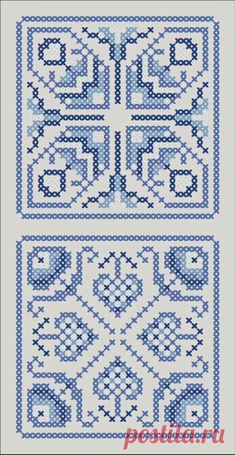 Схемы вышивки крестом: гжель и хохлома | 91 фотография | ВКонтакте