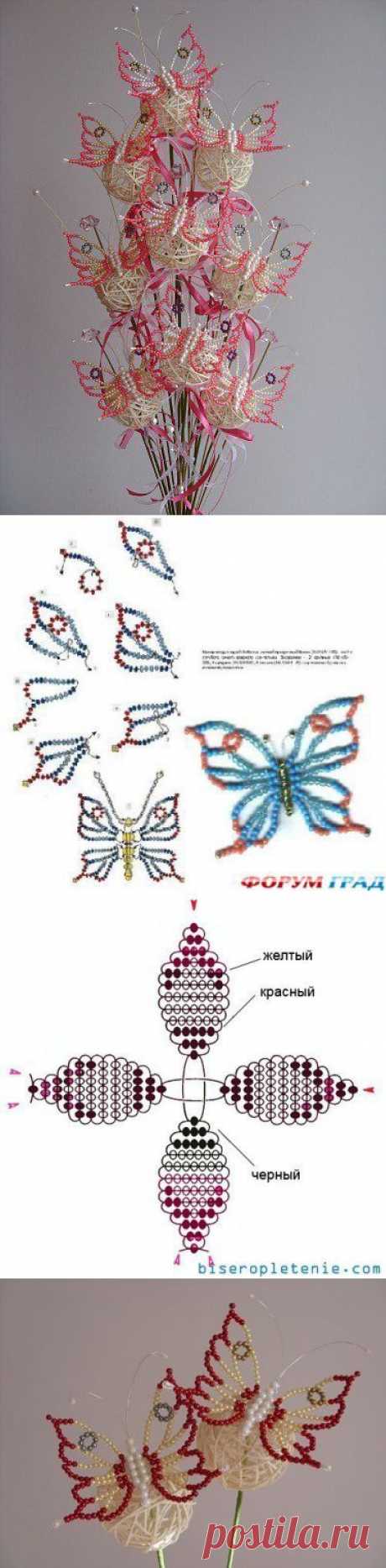Бабочки / Бисер / Украшения из бисера: схемы, мастер классы
