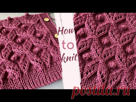 🌺 Пурпурные Цветы: Вяжем Красивый Узор для Кардигана / 🌸 Floral Inspiration: New Knitting Stitch