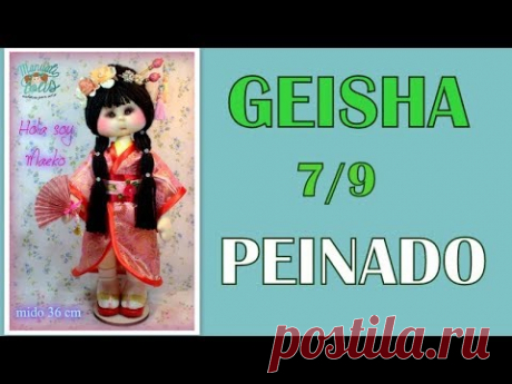 muñeca geisha Maeko , peinado 7/9 video- 306
