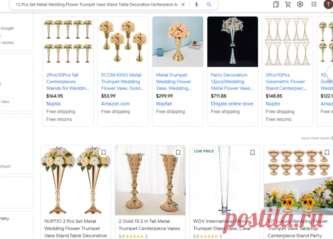12 Pcs Set Metal Wedding Flower Trumpet Vase Stand Table Decorative Centerpiece Artificial Flower Arrangements for Anniversary Ceremony Party - Google Shopping