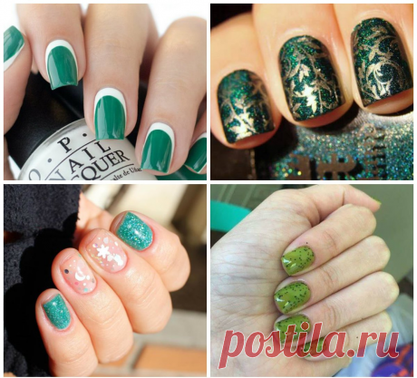 Green nails 2018: trends and ideas with green nail polish designs