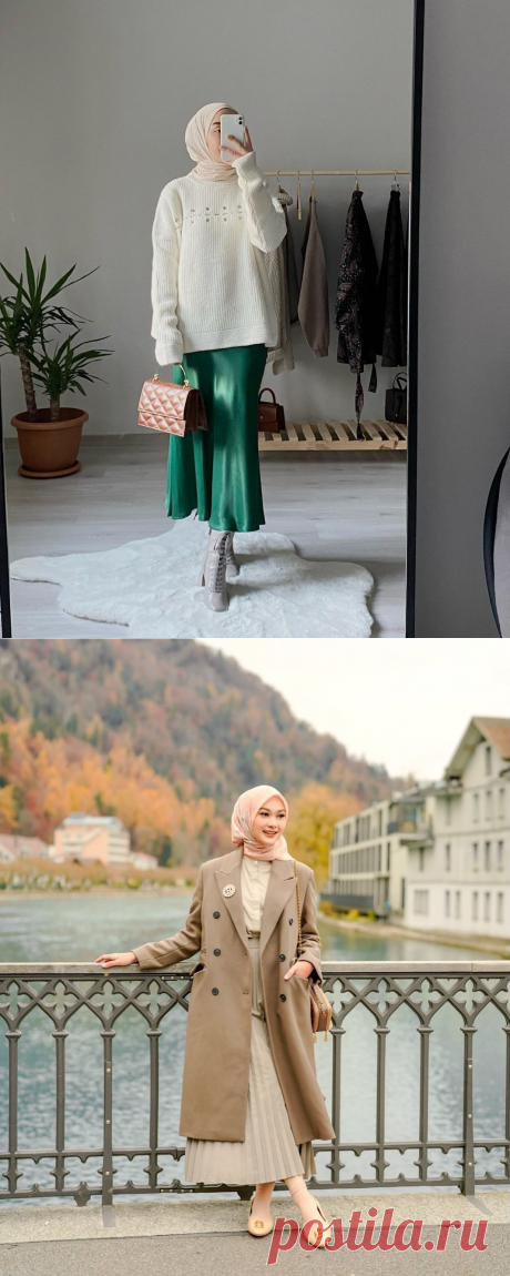 How To Style Skirt For Perfect Hijab Winter Outfit - Hijab-style.com