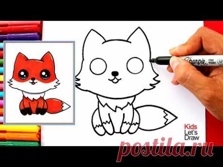 Aprende a dibujar un ZORRO KAWAII fácil | How to Draw a Cute Fox Easy