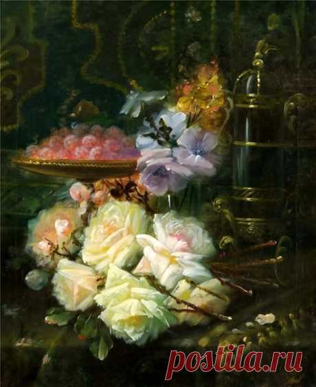 ...МАКС АЛЬБЕРТ КАРЛЬЕ ....
 1872-1938) – бельгийский художник цветочных и фруктовых натюрмортов. Также писал жанровые сцены и интерьеры.