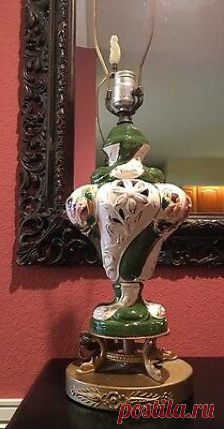 Antique Capodimonte Majolica Italian Pottery Lamp with Putti Metal Dolphin Base  | eBay There is no shade or bulb.