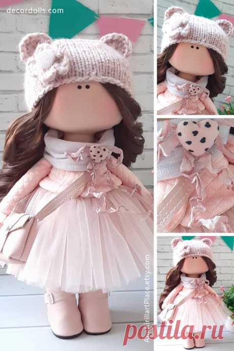 Baby Doll Handmade Nursery Decor Doll Baby Peach Doll Tilda | Etsy