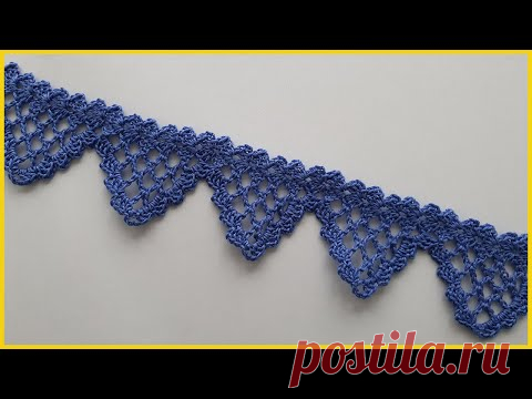 Вязание ЛЕНТОЧНОГО КРУЖЕВА крючком / Crochet lace ribbon