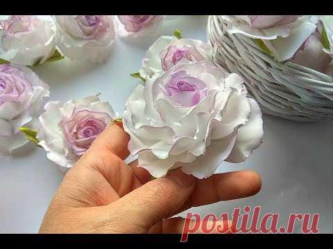 Как сделать пышную розу с плоским основанием из зефирного фоамирана
