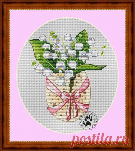 Easter Eggs. Lilies of the Valley Cross Stitch Pattern, code MG-015 Maria Gorelova | Buy online on Mybobbin.com