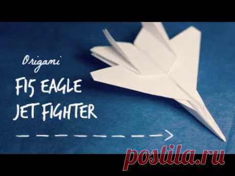 How to make an F15 Eagle Jet Fighter Paper Plane (Tadashi Mori)