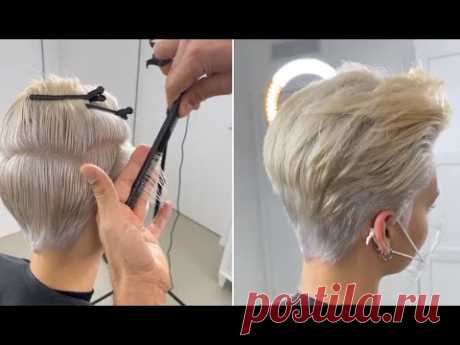Short Pixie Haircut and Hairstyle for women | Very Short layered cutting tips & techniques Very Short Pixie & layered Haircut tutorial full tutorial.  A pixie cut is about the deepest plunge you can take when it comes to a short haircut as a female...