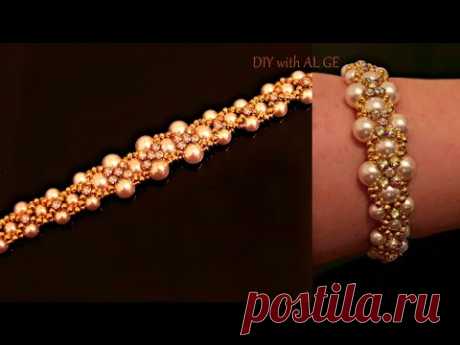 How to make Pearl Wedding Bracelet DIY Pearl and Chaton Bracelet