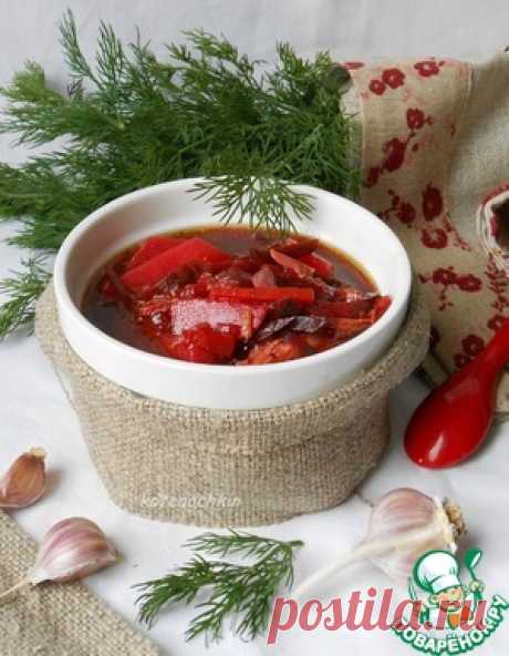 Суп со свеклой и солеными огурцами - кулинарный рецепт