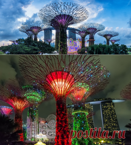 Новогодние Сады у залива в Сингапуре