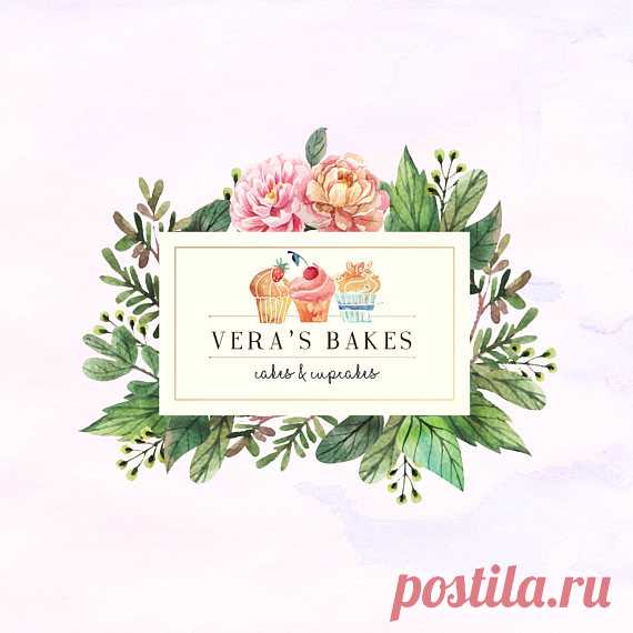 Hand-painted Watercolor Floral Vintage Cupcake Pre-made Logo Design in pastel colors Hand-painted Watercolor Floral Vintage Cupcake Pre-made Logo Design in pastel colors  Suitable for cakery, bakery businesses and/or custom cake designers  The listing includes the shown design on the preview in the following formats:  EPS ; PNG as well - with transparent background {the design only, without the sample text, allowing you to easily add your own brand name}.  Wishing a lot of...