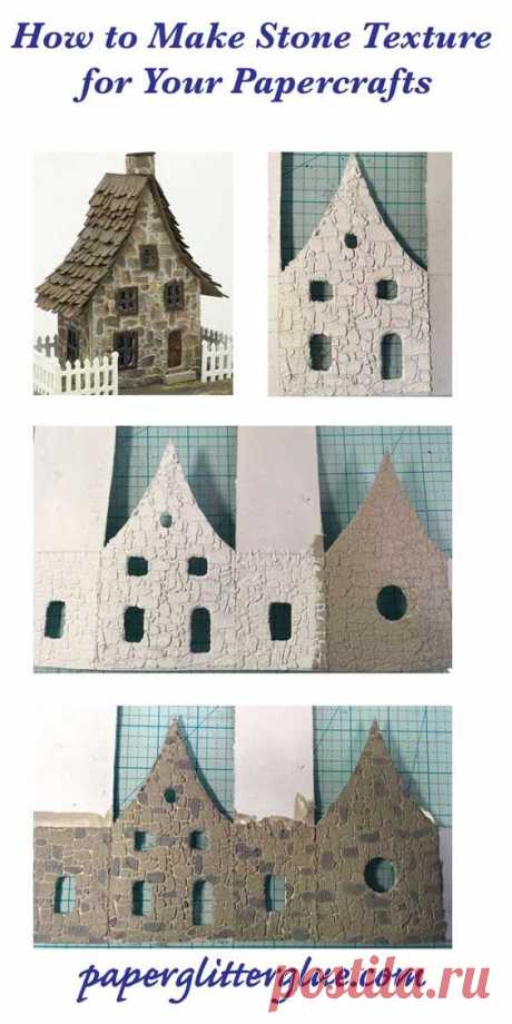 Learn how to stencil a stone texture on your paper crafts. It adds such a nice detail that mimics how stone looks. I love it for the little paper houses.