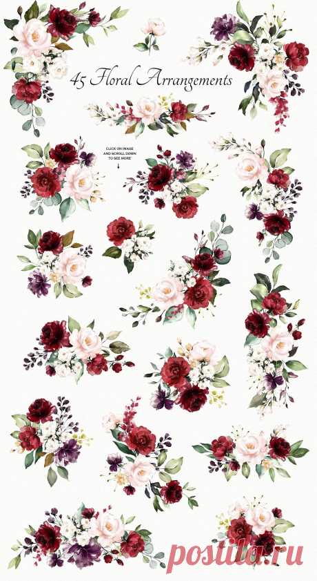 Roses. Watercolor Floral Collection | Pre-Designed Photoshop Graphics ~ Creative Market