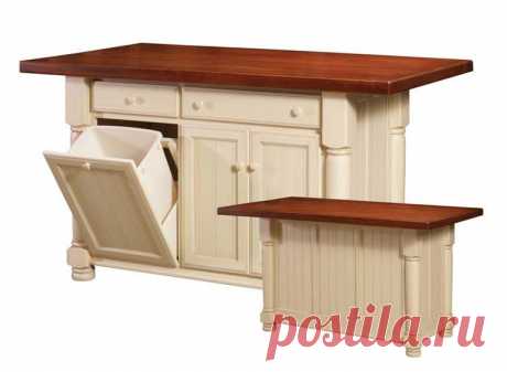 All of our kitchen islands can be purchased in the size, material, and color that best suits your decor. The tops of our kitchen center islands can be purchased in materials such as granite, mica, tile, or butcher block. We will also provide matching wood or metal bar stools complete your order. Design the right island for you personal kitchen with us!