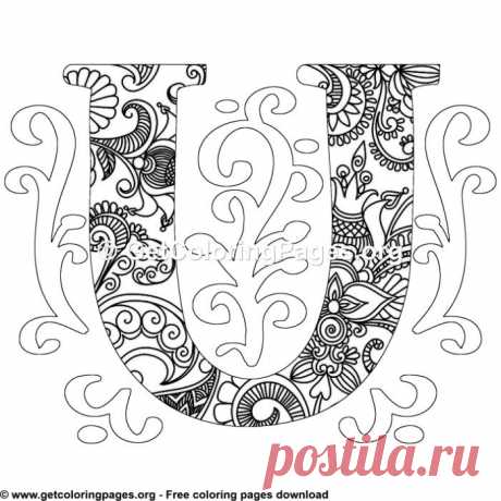 Zentangle Monogram Alphabet Letter U Coloring Sheet &amp;#8211; GetColoringPages.org