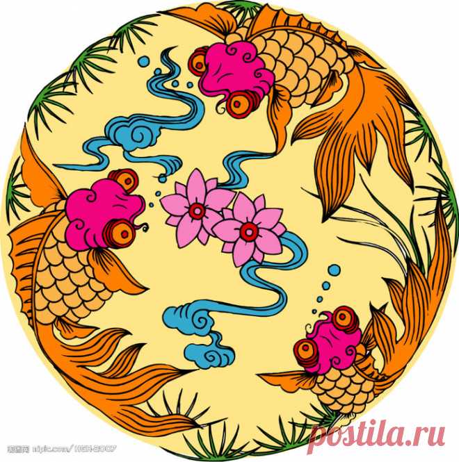 Коллекция картинок: Цветные шаблоны для росписи в китайском стиле
