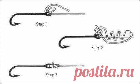 11. Узел "Double Loop Clinch Knot" 
Сильный и надежный узел. Его прочность близка к 100% и в зависимости от типа лески всегда больше 90%/