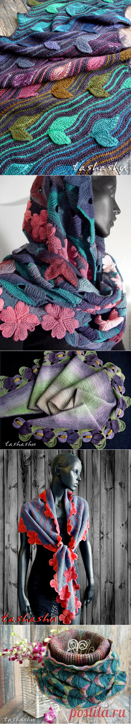 Изумительные шарфы Светланы Гордон, связанные спицами