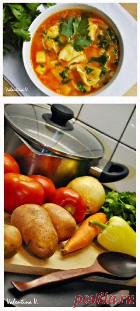 Томатный суп с клецками : Первые блюда