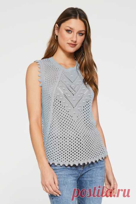 TRISHA MESH TANK SWEATER POWDER BLUE