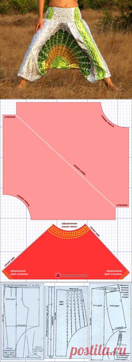 Как самостоятельно сшить штаны-шаровары афгани или алладины?