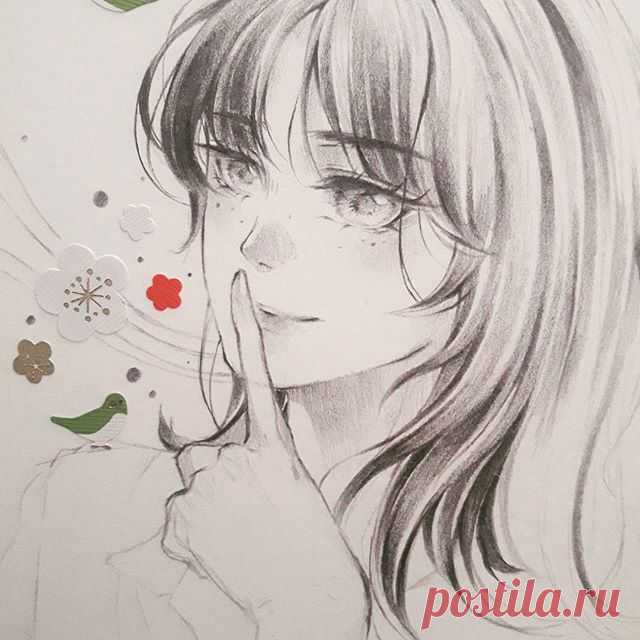 hello everyone 😁/ long time no post again? Another unfinished drawing was made in the middle of college disaster. #wip #drawing #sketch #doodle #girl #lineart #anime