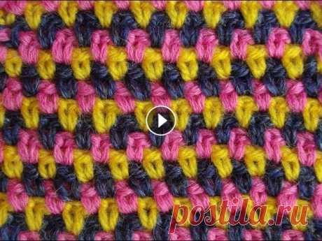 Узор вязания крючком 11 Жаккард - crochet pattern Подписаться на все новые видео-уроки по емайл: Это урок вязания крючком для начинающих, как вязать узор крючком, How to crochet, crocheting, crochet p...