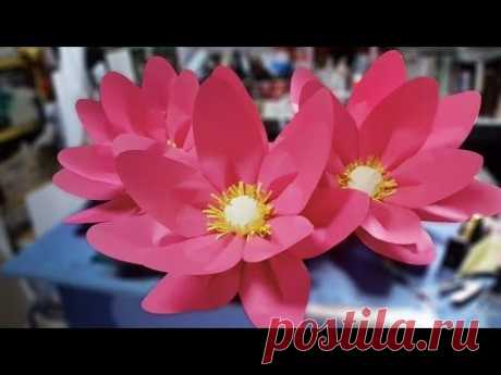 How to Make Lotus Flower Using Paper for Window Display