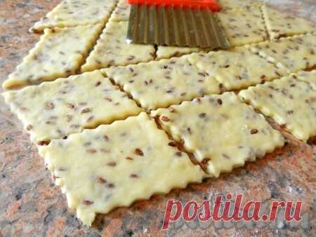 Домашнее печенье (крекер) с семенами льна - 8 пошаговых фото в рецепте
