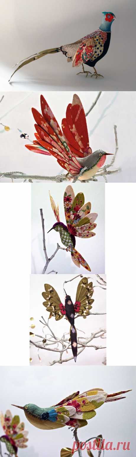 Очаровательные фигурки птиц в технике лоскутного шитья - Рукоделие