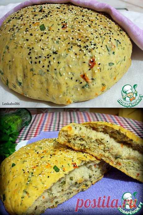 Хлеб с помидорами и зеленью - кулинарный рецепт