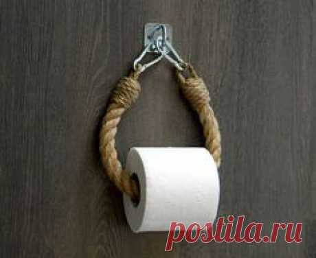 Toilet Paper Rope Holder..Industrial decor..Toilet Roll Holder..Jute Rope Nautical Decor..Bathroom d