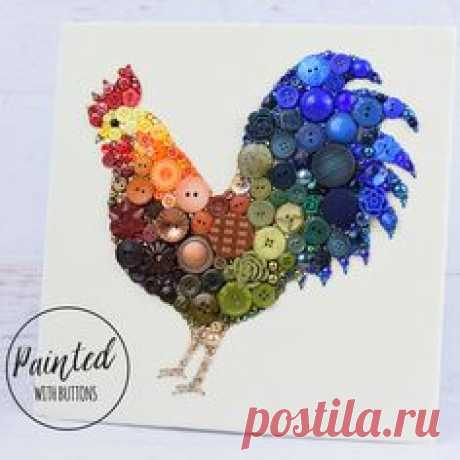 Rooster Button Art, Kitchen and Farmhouse Decor by…