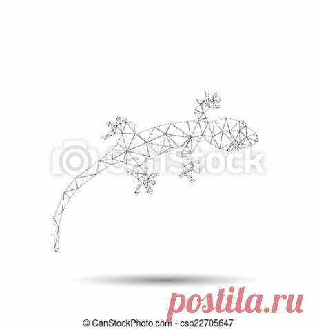 Abstract geckos isolated on a white backgrounds.