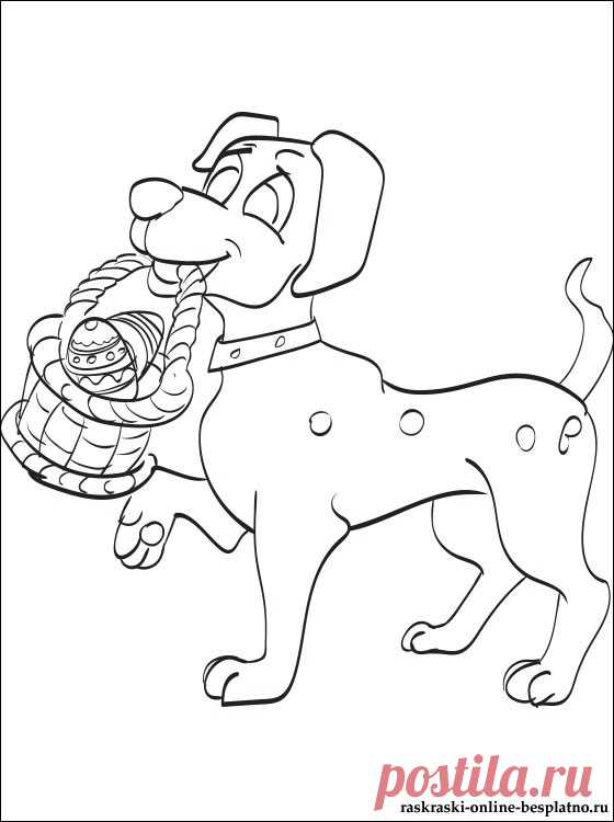 Рисунок с щенком из 101 Далматинцев  | Раскраски для детей