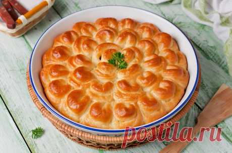 Пирог с мясом «Хризантема» - пошаговый рецепт с фото - как приготовить, ингредиенты, состав, время приготовления - Леди Mail.Ru